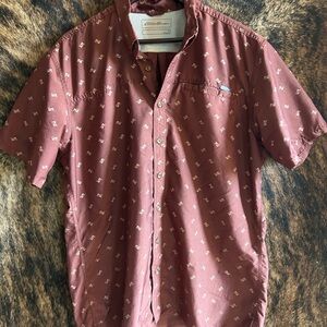 Eddie Bauer Brown Casual Button Down Shirt Relaxed Fit